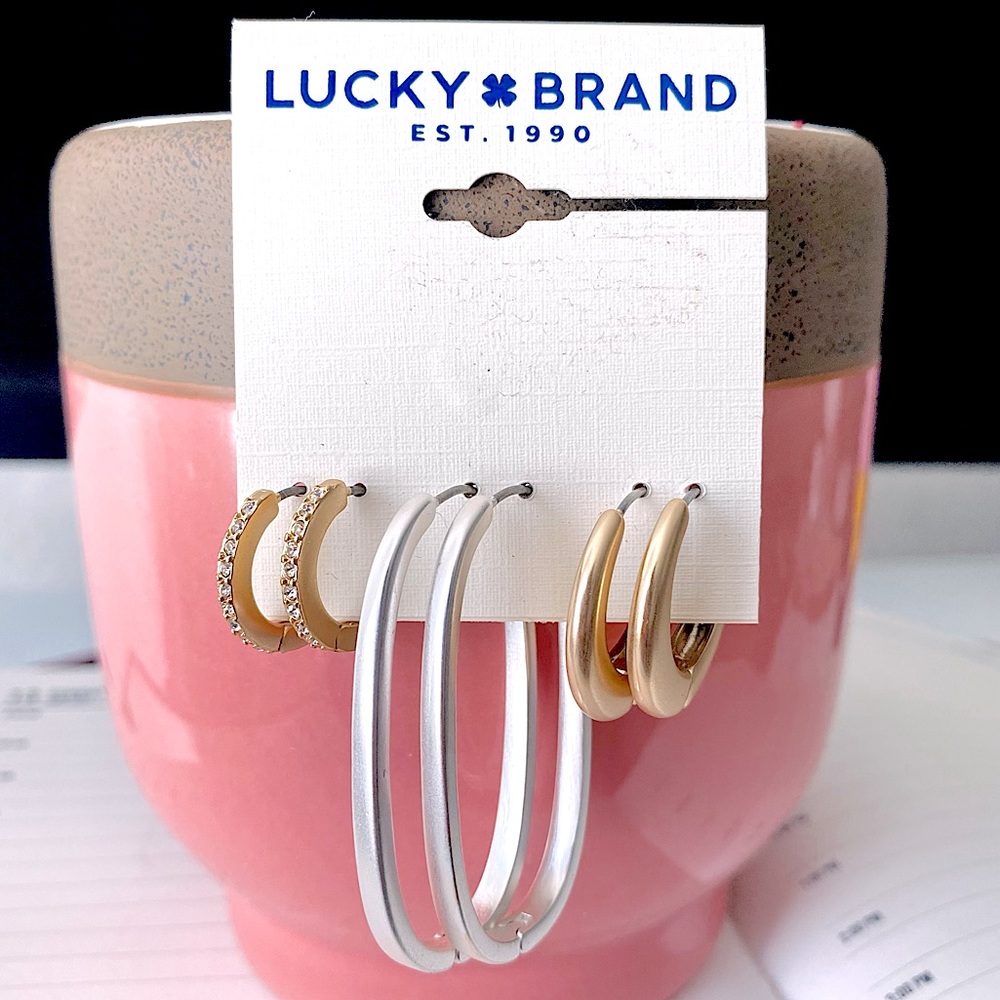 Lucky Brand Trio Two-tone Multi Hoop Earrings